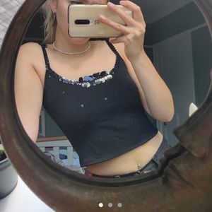 thrifted black tank top
